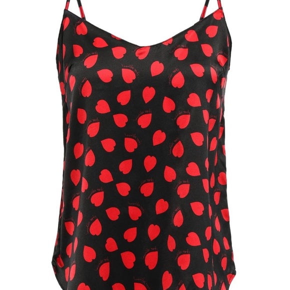 STELLA MCCARTNEY Women’s Heart Print Silk Blend Satin Camisole - Sizes S & M - Picture 2 of 11